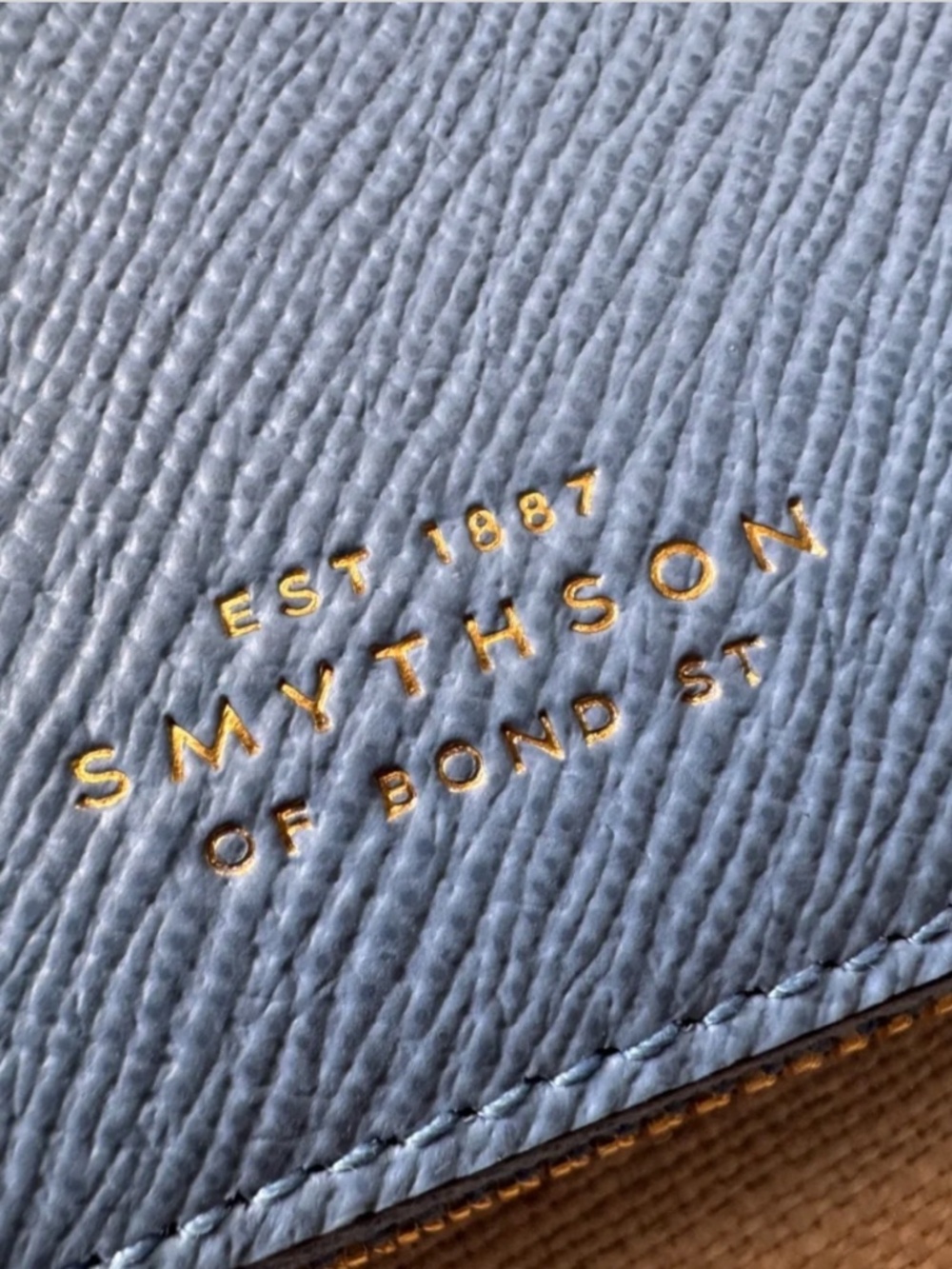 SMYTHSON Panama A5 Zip Portfolio Organizer | Nile Blue Crossgrain Leather - Picture 6 of 12